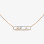 [Aura ]  Move Pave_ Rose Gold Diamond Necklace