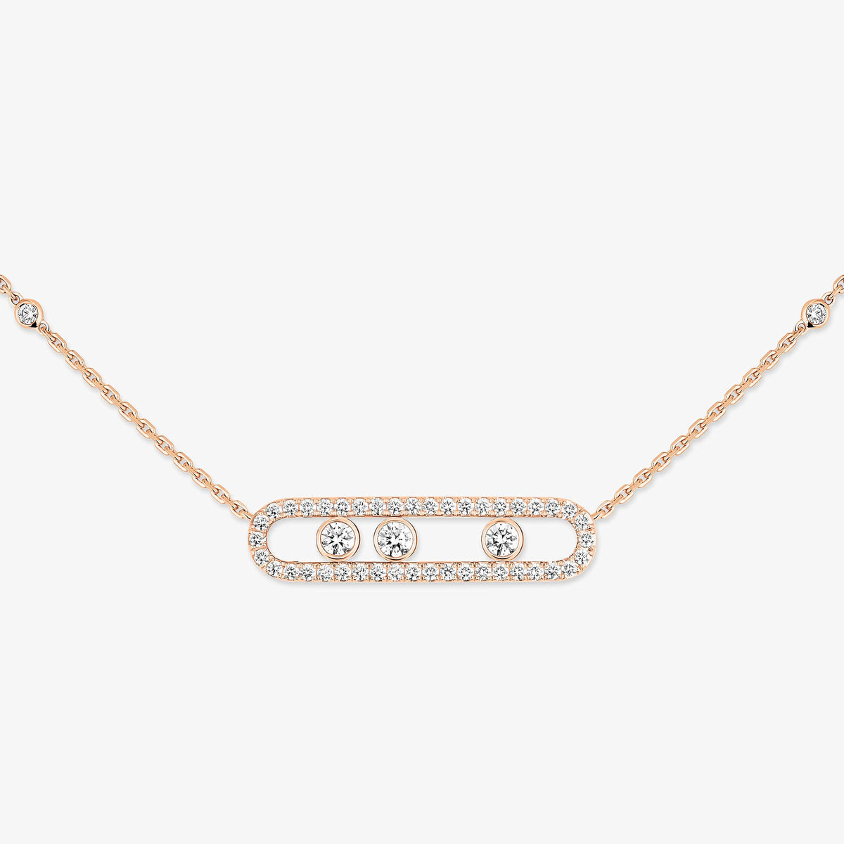 [Aura ]  Pave_ Roségold Diamant Halskette
