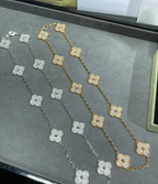 [Aura ]CLOVER 10 MOTIFS FULL DIAMOND NECKLACE