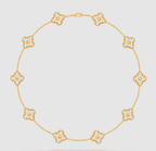 [Aura ]CLOVER 10 MOTIFS FULL DIAMOND NECKLACE
