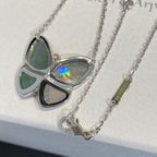 Aura LARGE BUTTERFLY SILVER PENDANT DIAMOND NECKLACE