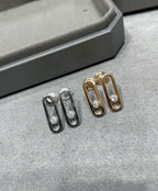 [Aura ] MOVE UNO SMALL 1 DIAMOND EARRINGS