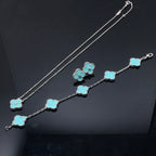 Aura CLOVER 1 DIAMOND BLUE SKY SILVER EARRINGS