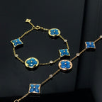 Aura STAR AND SUN 4 MOTIF BLAUES ARMBAND