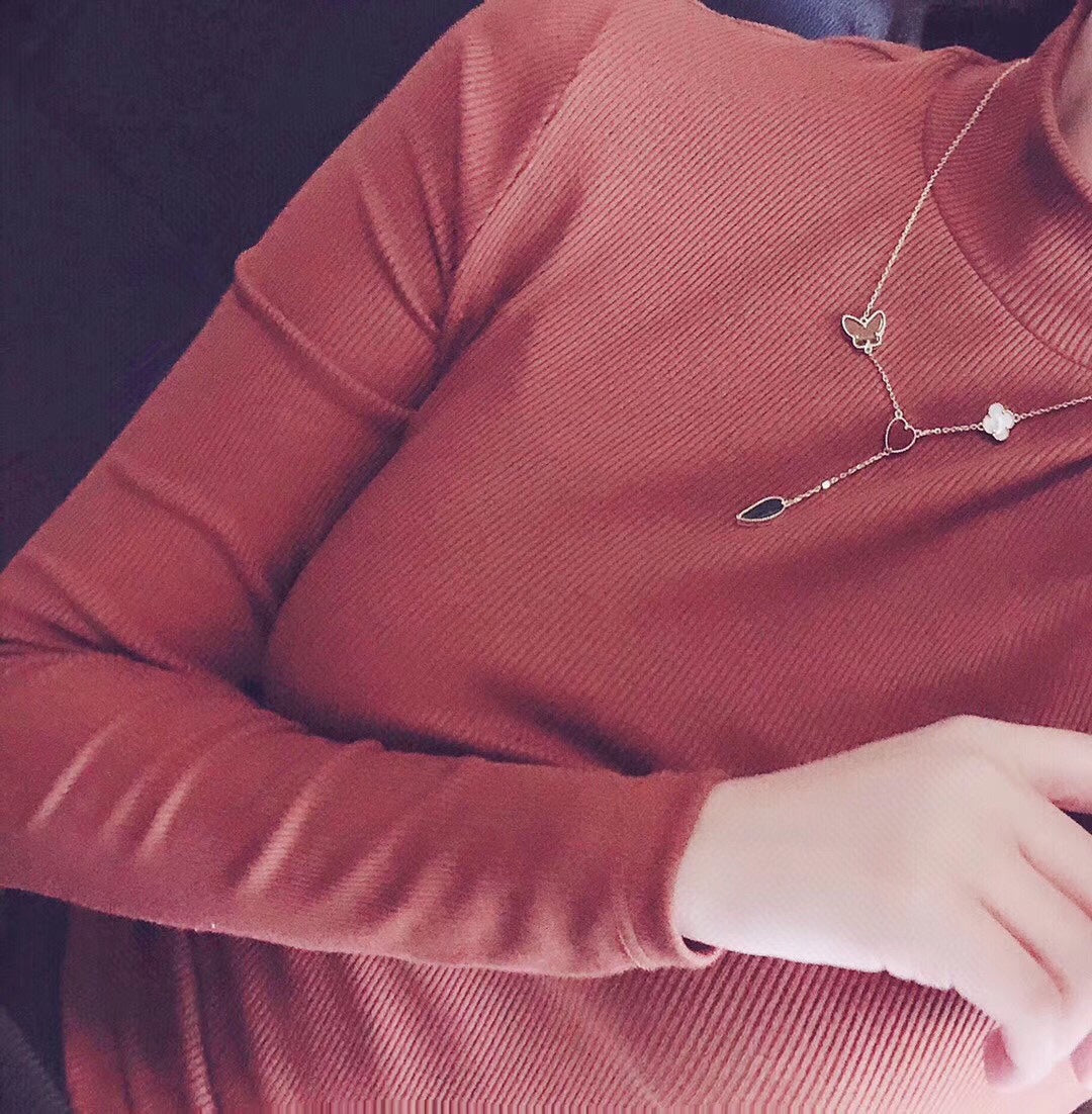 Aura LUCKY SPRING 4 MOTIFS ROSE GOLD NECKLACE