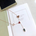 Aura LUCKY SPRING 4 MOTIFS ROSE GOLD NECKLACE
