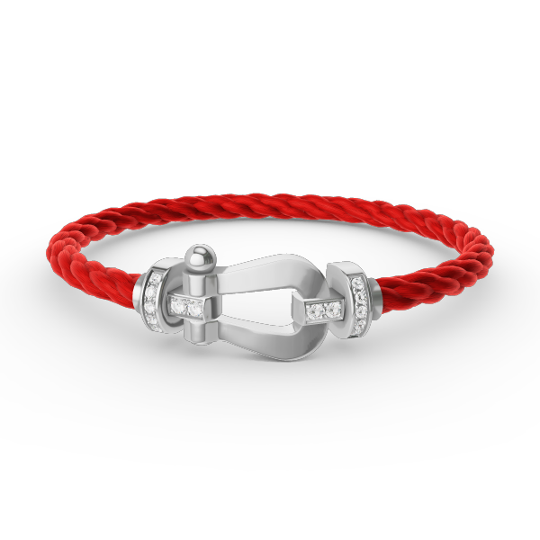 Aura FORCE LARGE HORSESHOE HALF DIAMOND BRACELET SILVER