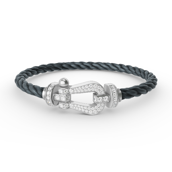 Aura FORCE LARGE HORSESHOE FULL DIAMOND BRACELET SILVER