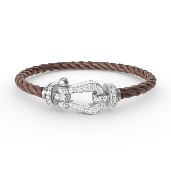Aura FORCE LARGE HORSESHOE FULL DIAMOND BRACELET SILVER
