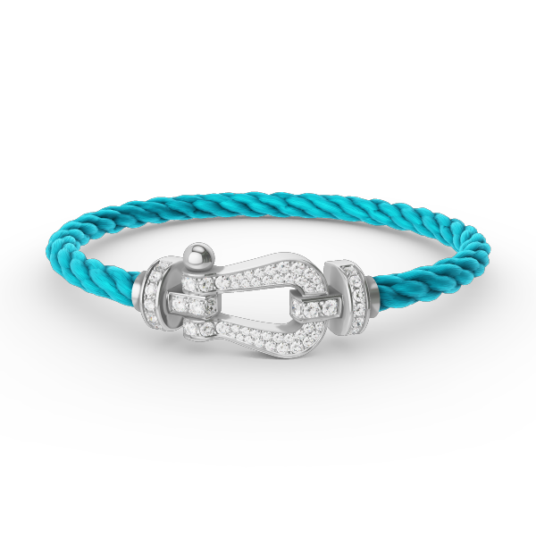 Aura FORCE GROSSES HORSESHOE-ARMBAND MIT VOLLSTÄNDIGER DIAMANTBESETZUNG SILBER