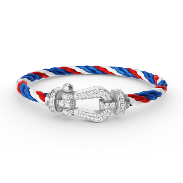 Aura FORCE GROSSES HORSESHOE-ARMBAND MIT VOLLSTÄNDIGER DIAMANTBESETZUNG SILBER