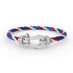 Aura FORCE GROSSES HORSESHOE-ARMBAND MIT VOLLSTÄNDIGER DIAMANTBESETZUNG SILBER