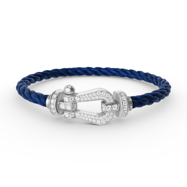 Aura FORCE GROSSES HORSESHOE-ARMBAND MIT VOLLSTÄNDIGER DIAMANTBESETZUNG SILBER