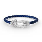 Aura FORCE GROSSES HORSESHOE-ARMBAND MIT VOLLSTÄNDIGER DIAMANTBESETZUNG SILBER