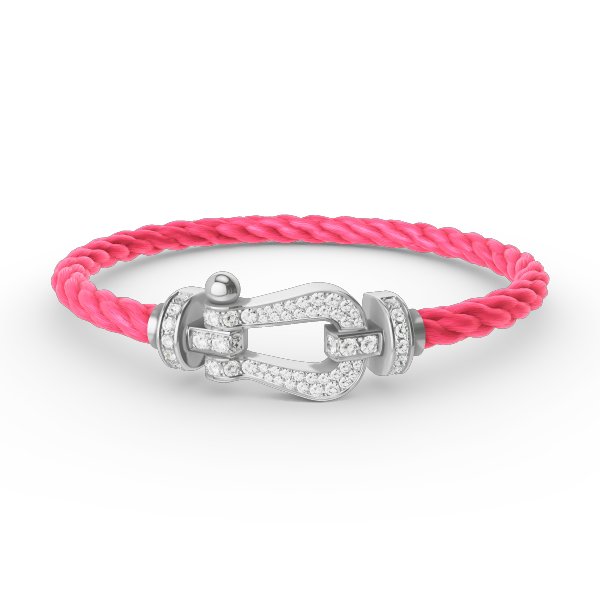 Aura FORCE GROSSES HORSESHOE-ARMBAND MIT VOLLSTÄNDIGER DIAMANTBESETZUNG SILBER