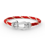 Aura FORCE GROSSES HORSESHOE-ARMBAND MIT VOLLSTÄNDIGER DIAMANTBESETZUNG SILBER