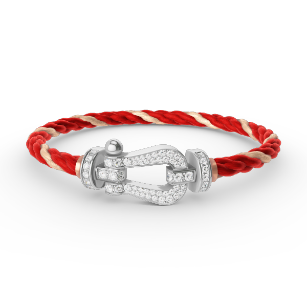 Aura FORCE GROSSES HORSESHOE-ARMBAND MIT VOLLSTÄNDIGER DIAMANTBESETZUNG SILBER