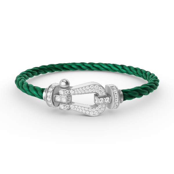 Aura FORCE GROSSES HORSESHOE-ARMBAND MIT VOLLSTÄNDIGER DIAMANTBESETZUNG SILBER
