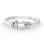 Aura FORCE GROSSES HORSESHOE-ARMBAND MIT VOLLSTÄNDIGER DIAMANTBESETZUNG SILBER