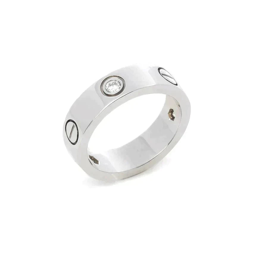 Aura LOVE RING 5.5MM 3 DIAMONDS SILVER